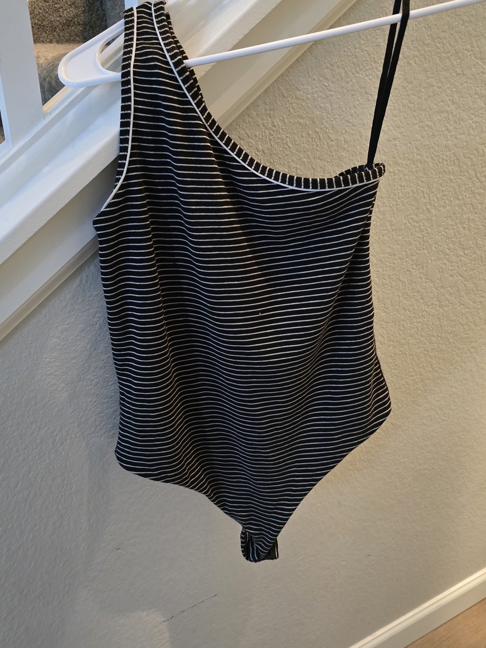 All Saints Black and White Striped One-Piece